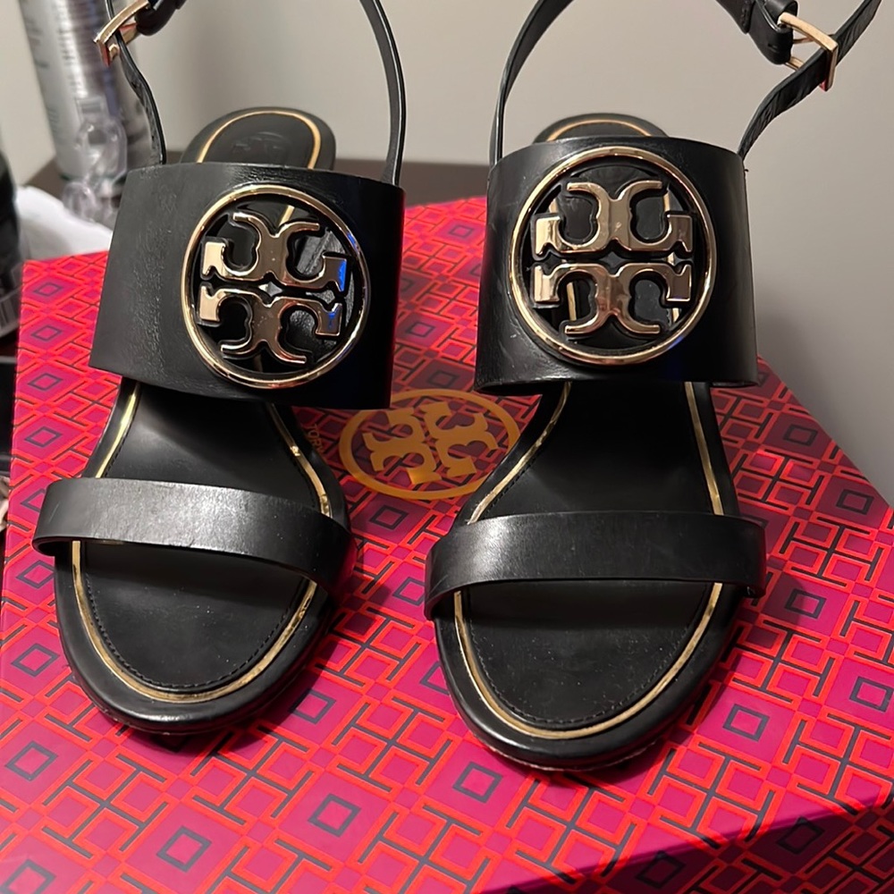 Tory Burch Black Miller 65MM Wedge